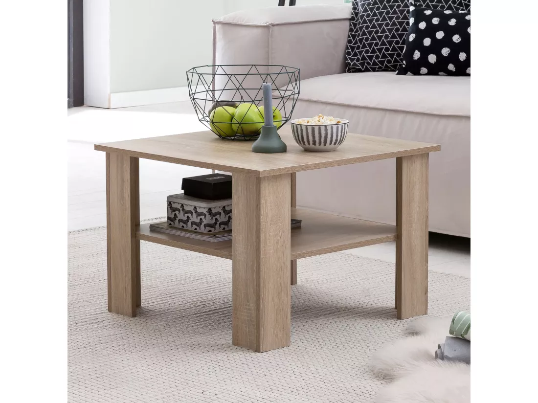 Table basse de WL5.833 Chêne Sonoma 60x42x60 cm Table en bois design avec étagère | Table Basse Table Basse | Table basse table de salon | Table basse avec espace de rangement