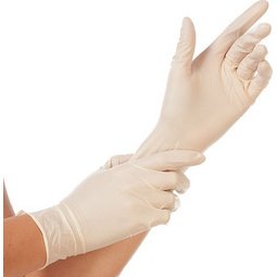 Gants jetables latex non poudré blanc Hygostar Sense - Boîte de 100 gants