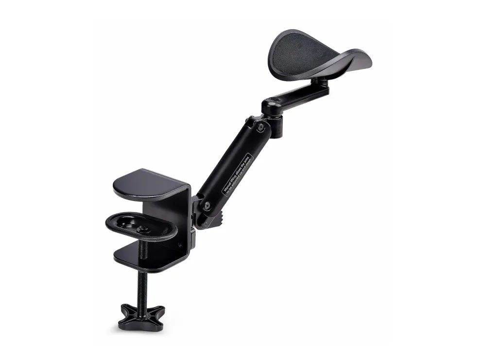 StarTech.com Adjustable Arm Rest For Desk, Clamp-On Install/No Drilling - Monteringssæt (armstøtte) - aluminium, stål, plastik - sort - skrivebordsmonterbar
