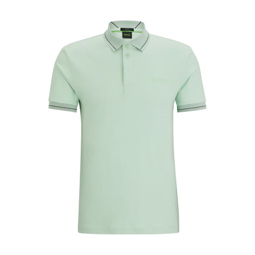 Boss Green Interlock-Cotton Polo, Open Green, L
