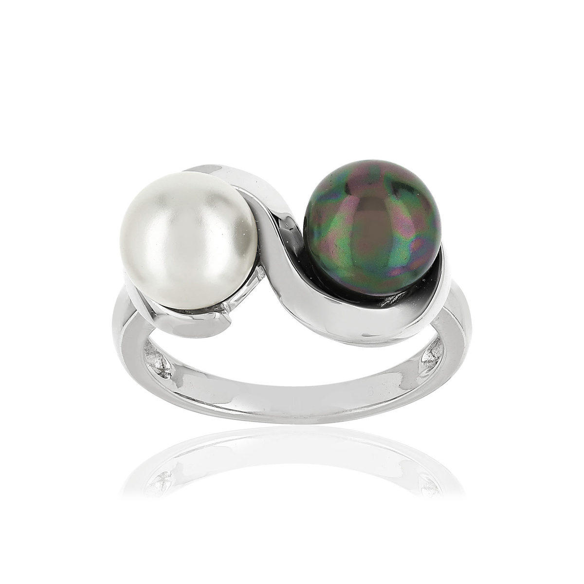 Bague argent 925 perle de culture de Tahiti et de Chine