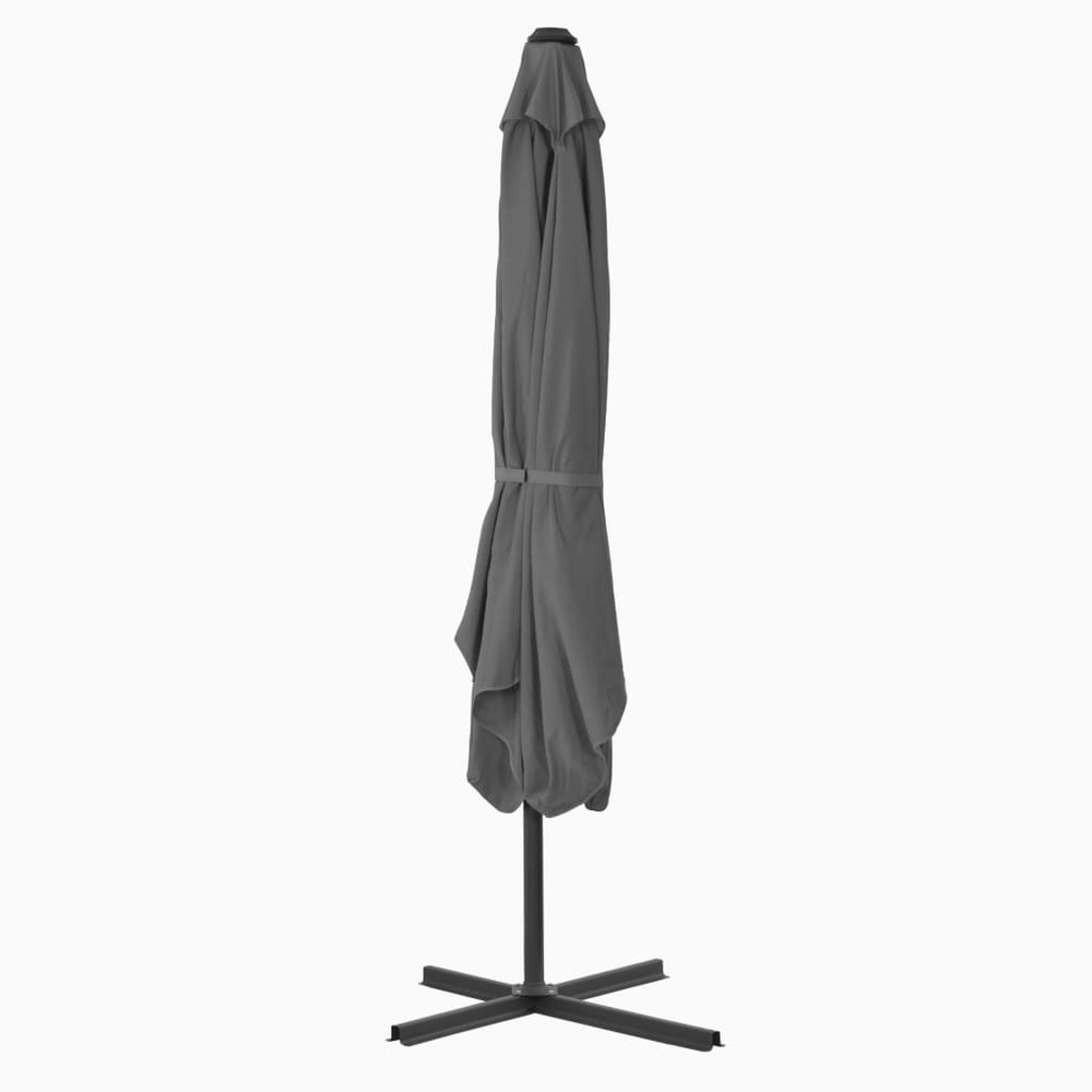 Parasol d'extérieur avec mât en acier 250 x 250 cm anthracite