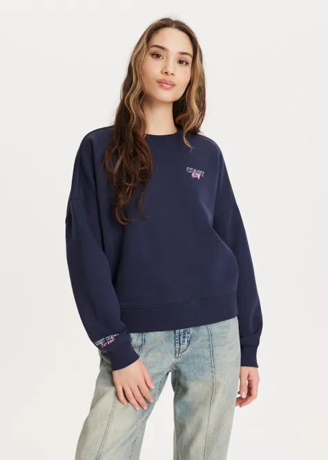 Sweater met print holiday blauw (INDIGO)
