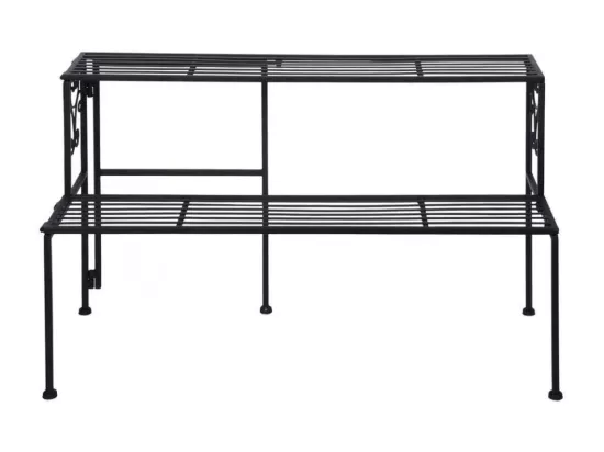 Etagère à plantes pliante en fer 2 niveaux
