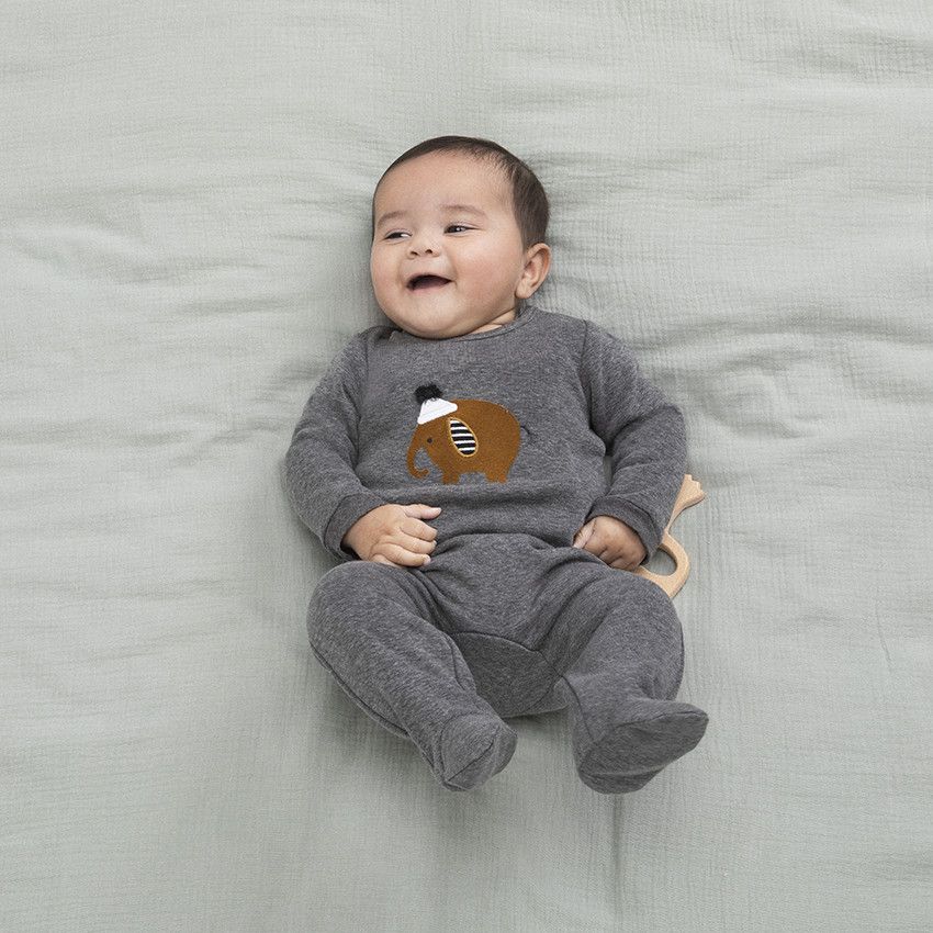 Dors-bien en molleton doublé sherpa pour bébé garçon - Gris foncé