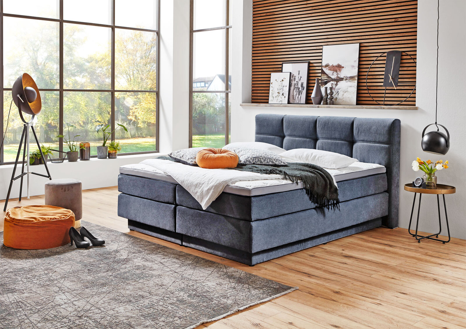 Boxspringbett PORTAGE 160 x 200 cm anthrazit