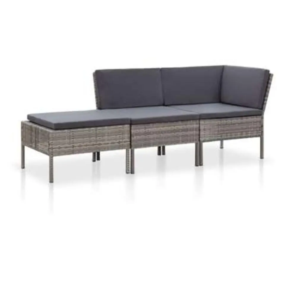 vidaXL - Tuin Loungeset - Grijs - Poly rattan