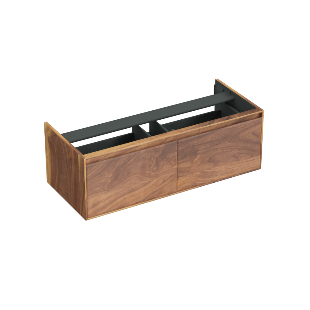 Forzalaqua Verona badmeubel 120cm pure walnut met wastafelblad en 2 waskommen carrara