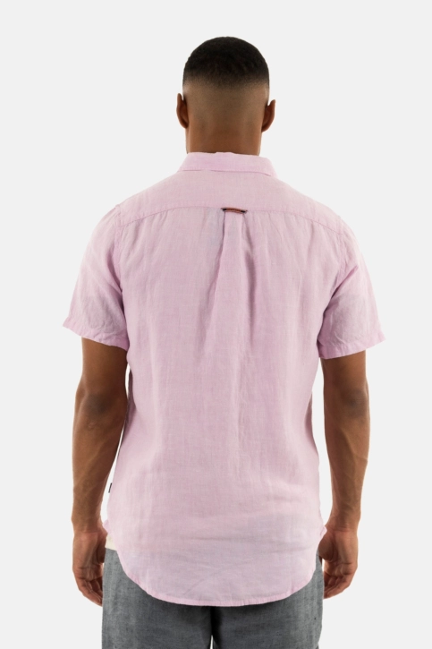 Chemise manches courtes superdry studios casual linen m2f pastel lilac