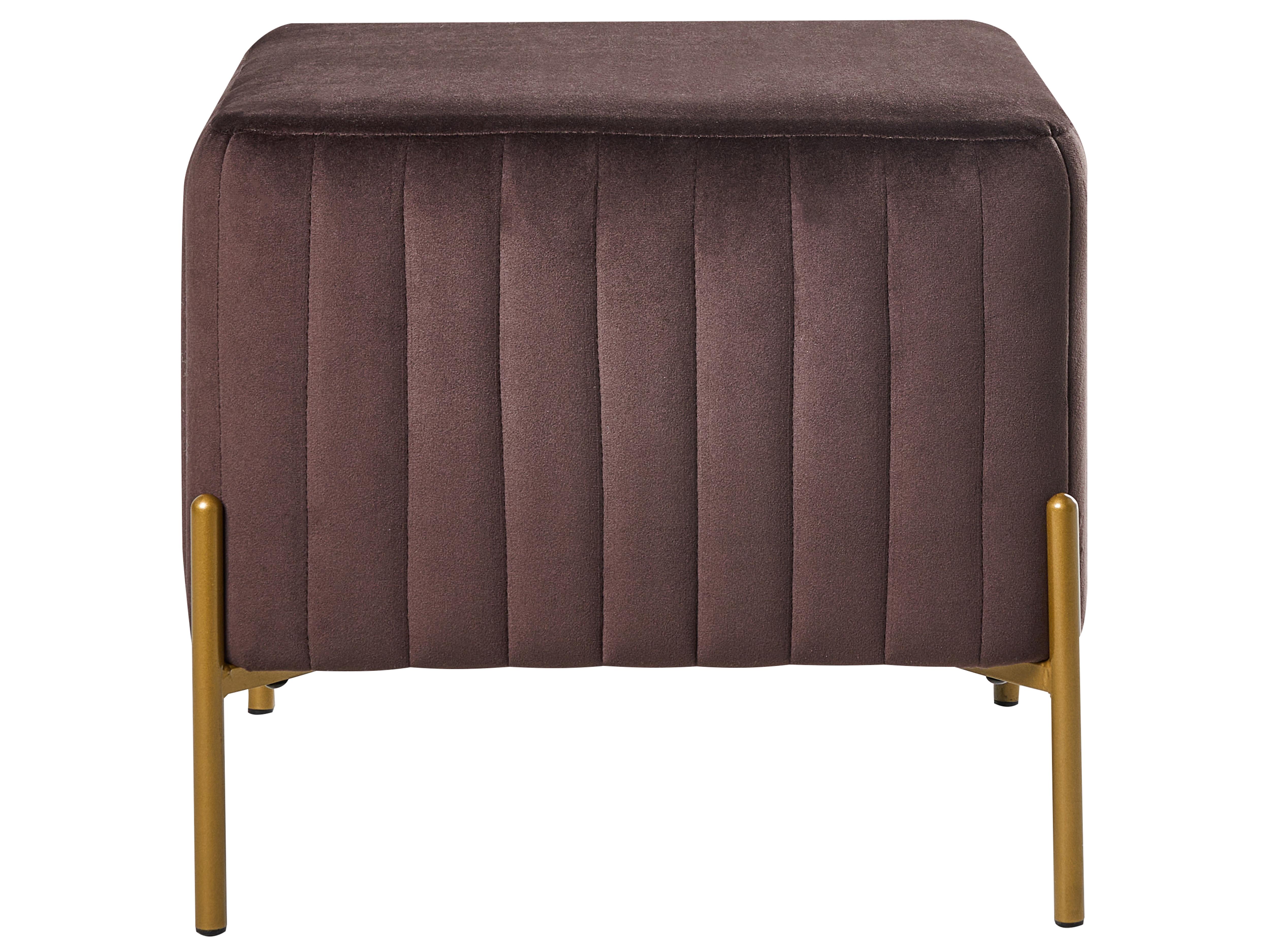 Hocker UTAH Fluweel Donkerbruin