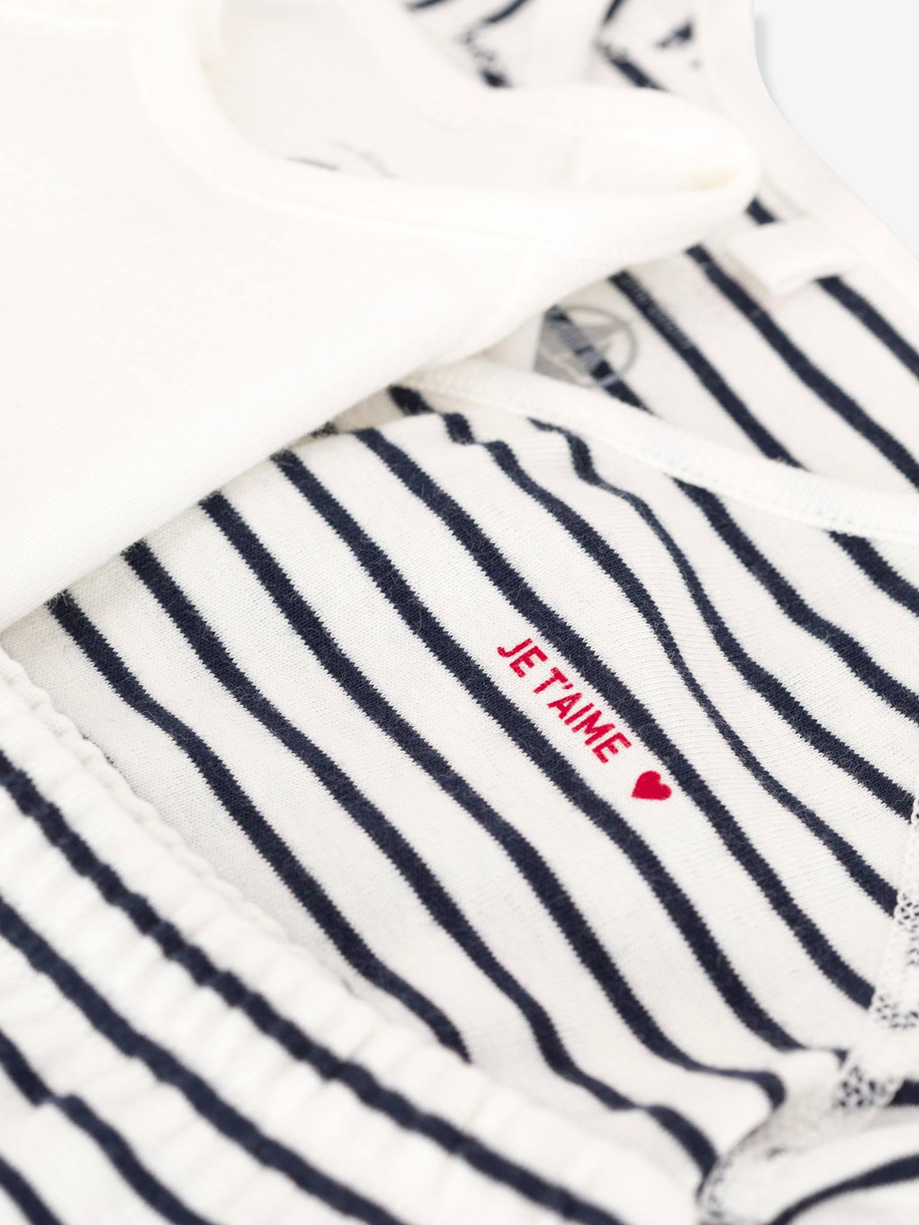 Conjunto PETIT BATEAU de 3 peças em algodão orgânico na cor cru natural