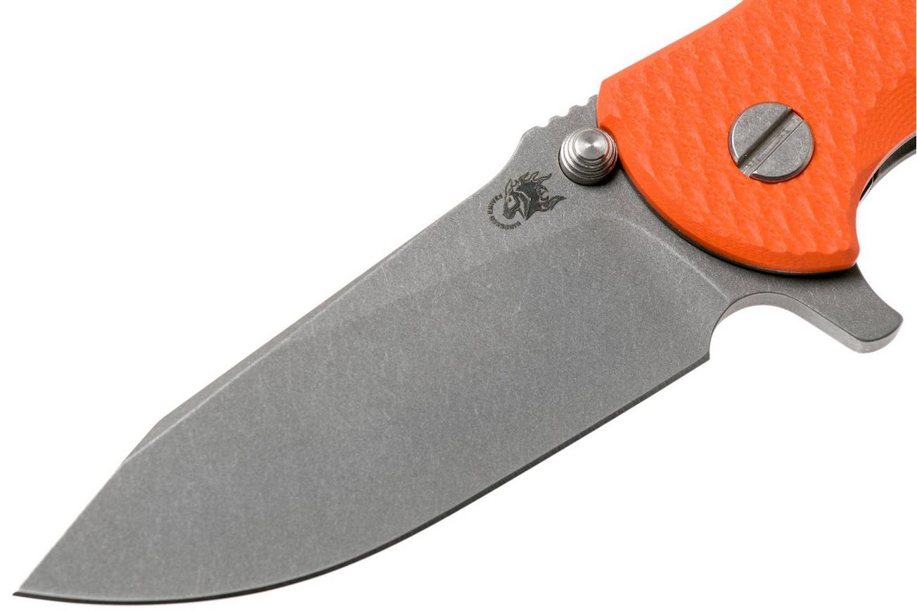Rick Hinderer Jurassic Slicer Working Finish Orange G10 CPM 20CV zakmes