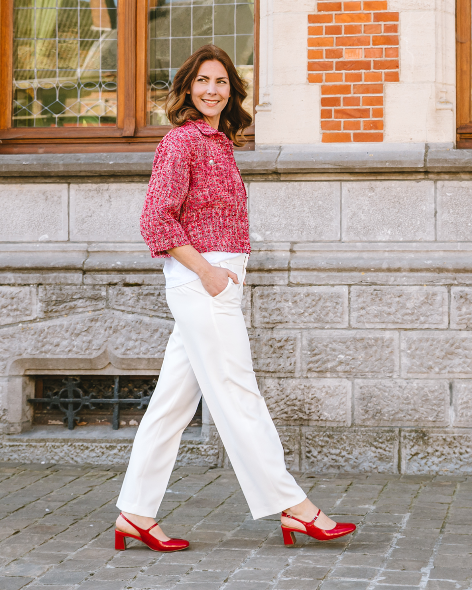Di Lauro Wandy Rood Dames Slingbackpumps