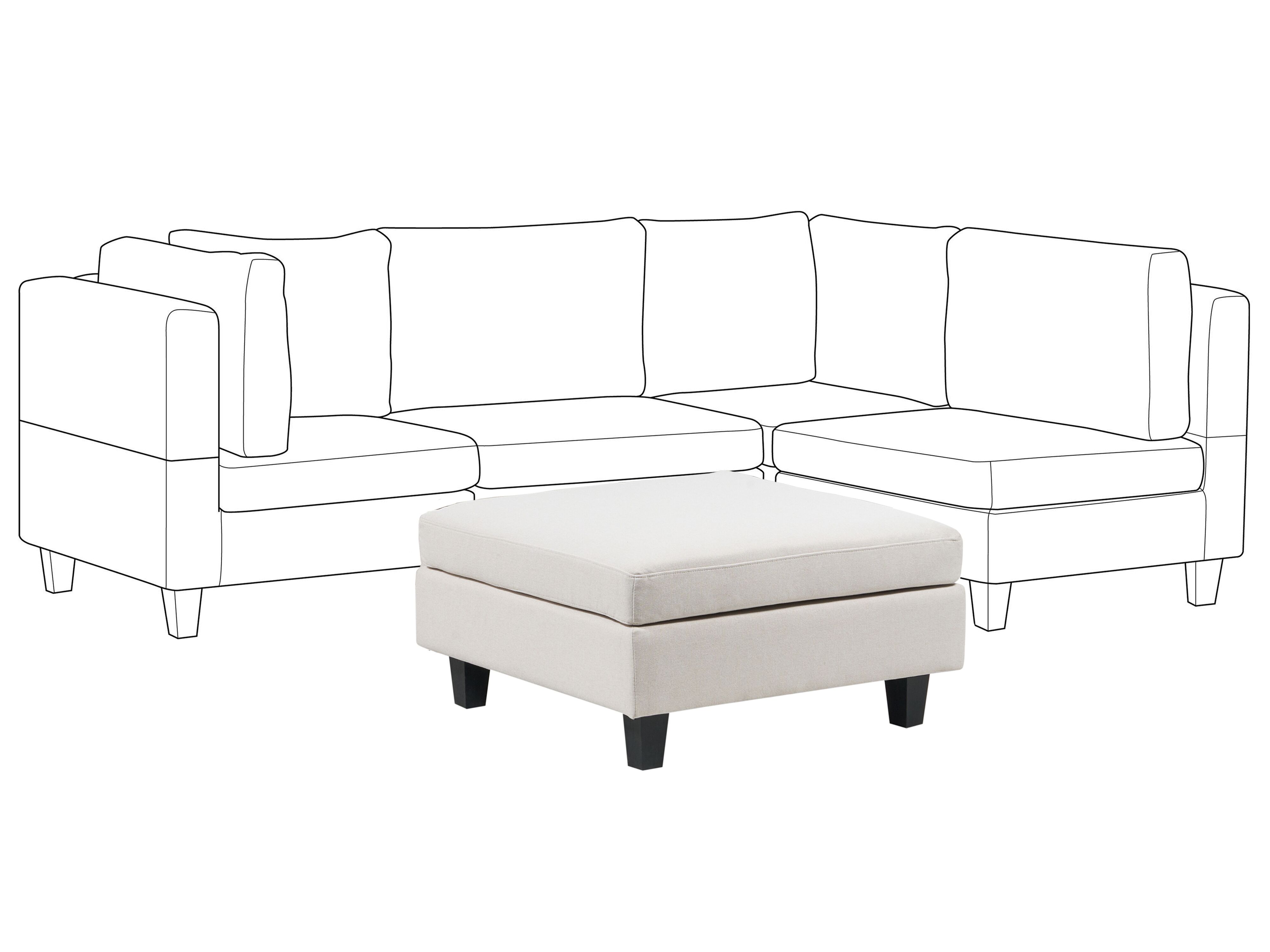 Ottomaan UNSTAD Stof Lichtbeige