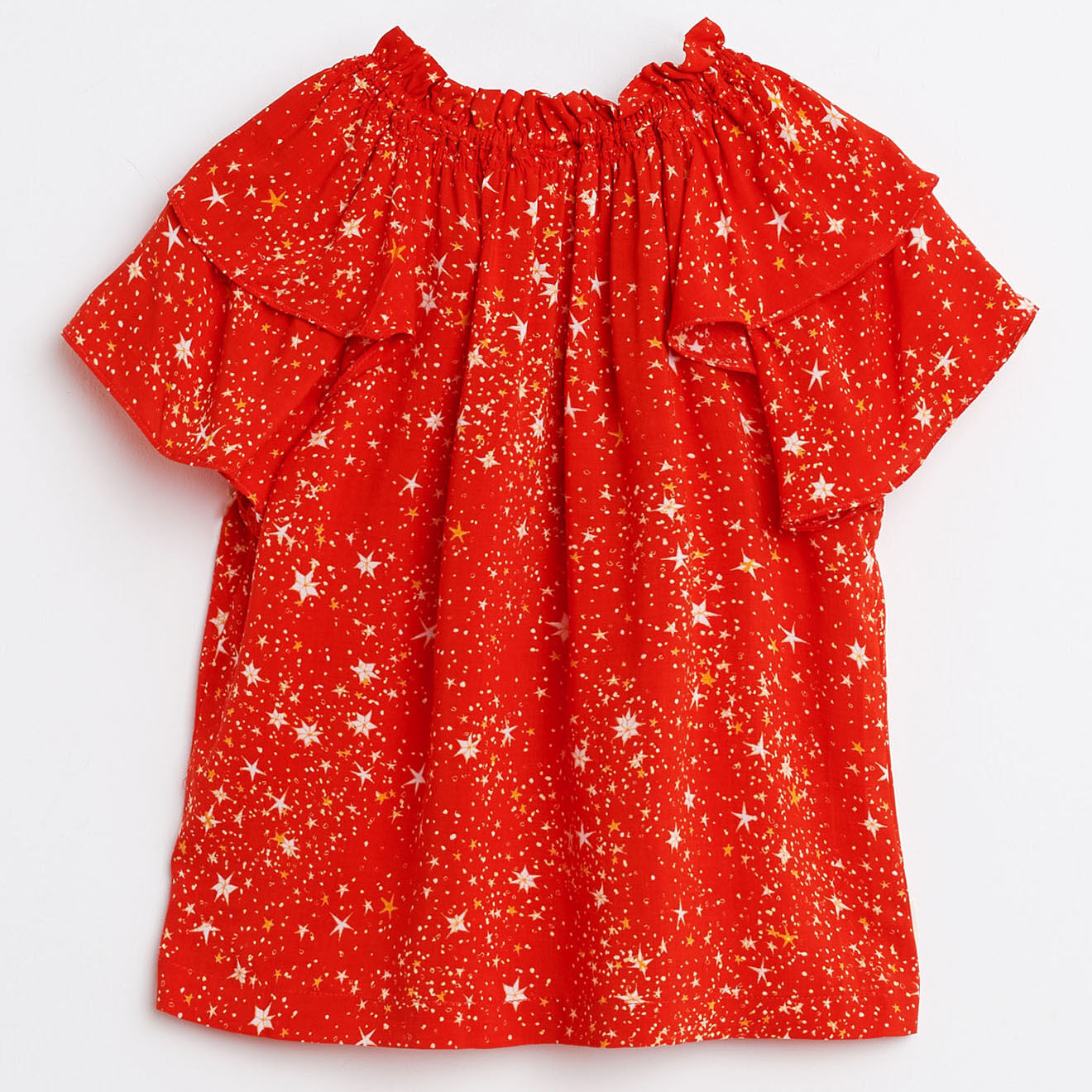 Bellerose Blouse Acer imprimée étoiles rouge orangé