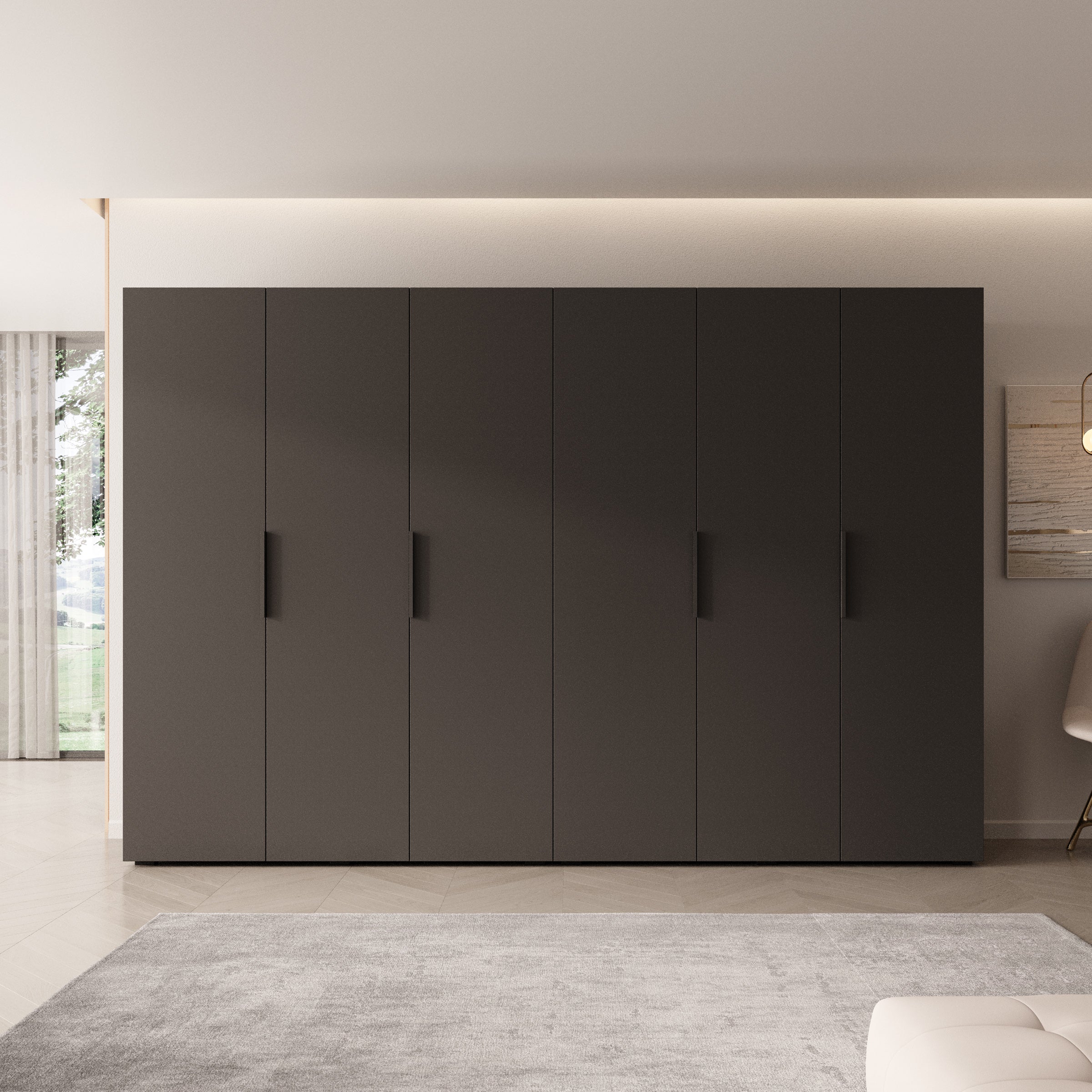 Meubella - Kledingkast Marquesa - Zwart - 300 cm