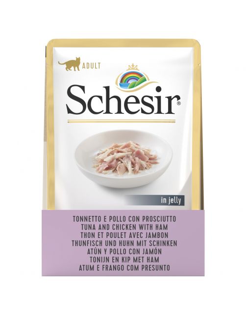 Schesir Cat Maaltijdzakjes Adult In Gelei 85 g - Kattenvoer