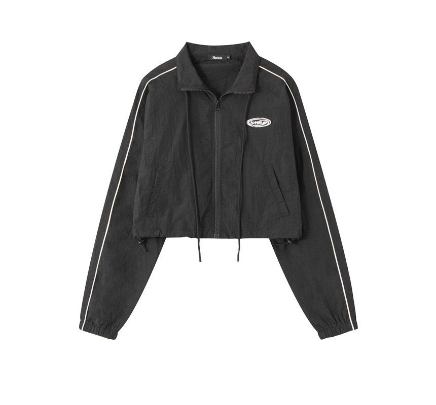 Nariele - Cropped jack met opstaande kraag en ritssluiting / Mini-kokerrok met trekkoordtaille