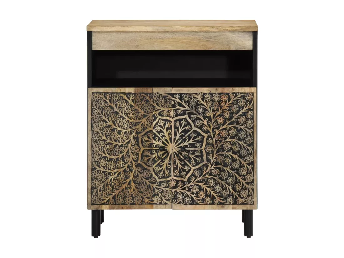 Armoire latérale 60x33x75 cm bois massif de manguier