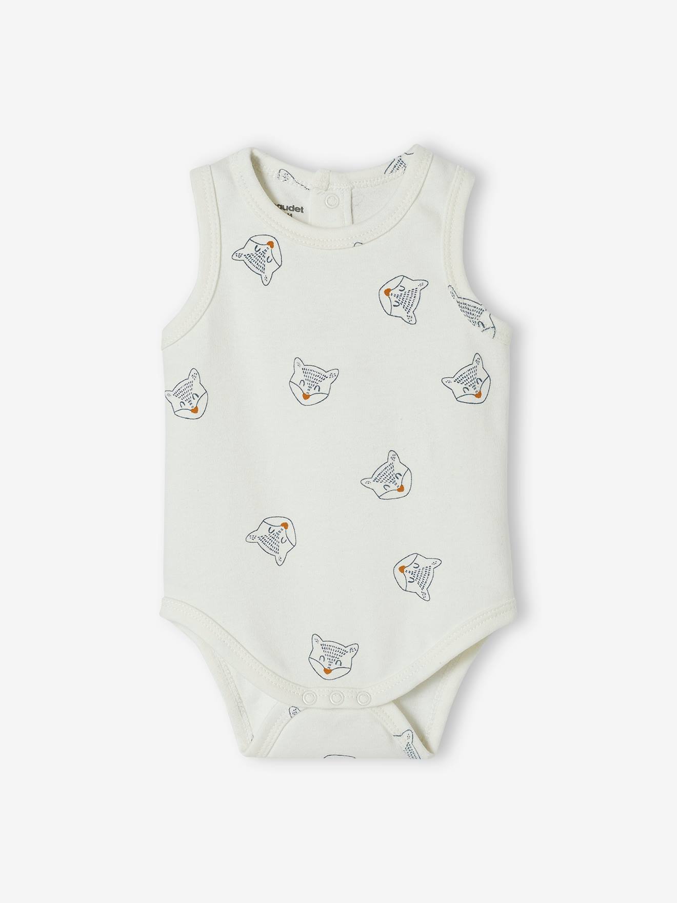 Conjunto de 3 bodies sem mangas para bebês, cor cúrcuma.
