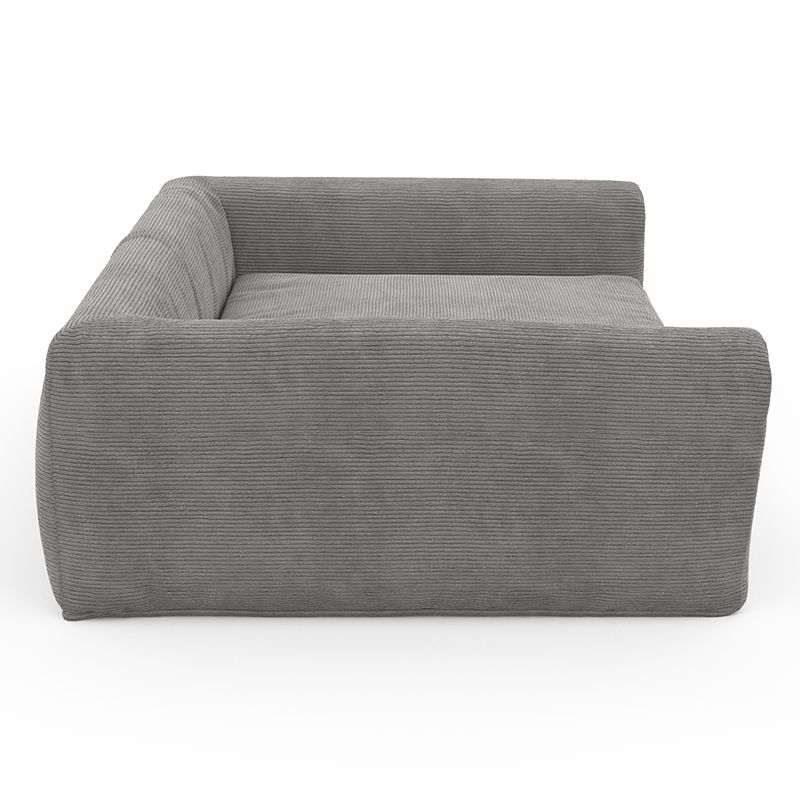 Panier pour chien leonard en tissu velours côtelé gris taille l