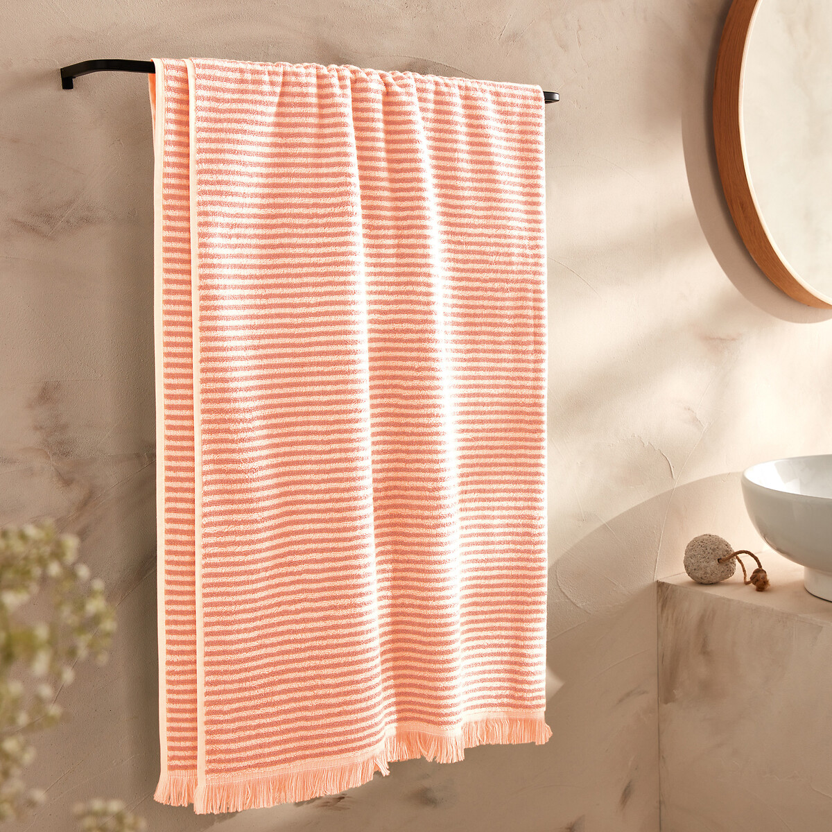 LA REDOUTE INTERIEURS<br>Toalha de banho maxi em tecido atoalhado listrado Malo