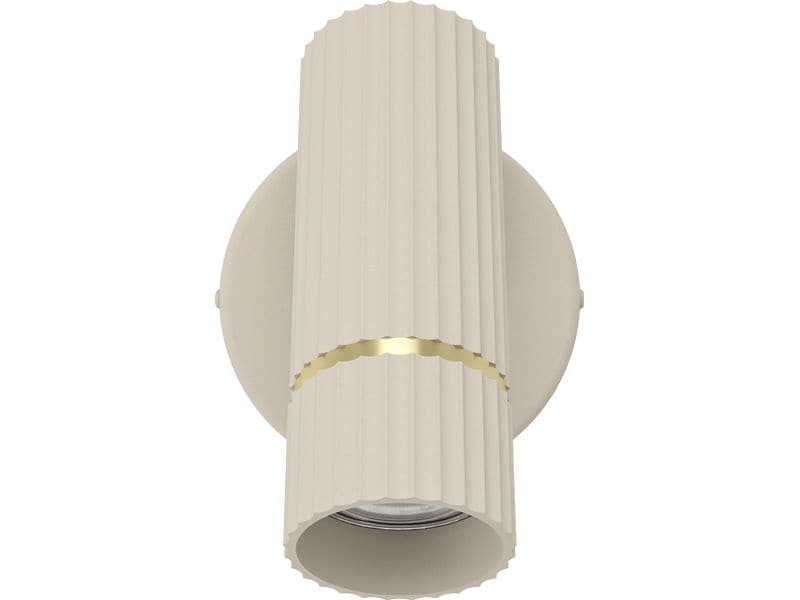 EGLO Leuchten Wandleuchte CAMINIA GU10 1 x 4.7W LED Wandleuchte mit GU10-Fassung und Wippschalter, sandfarben mit Messingakzenten