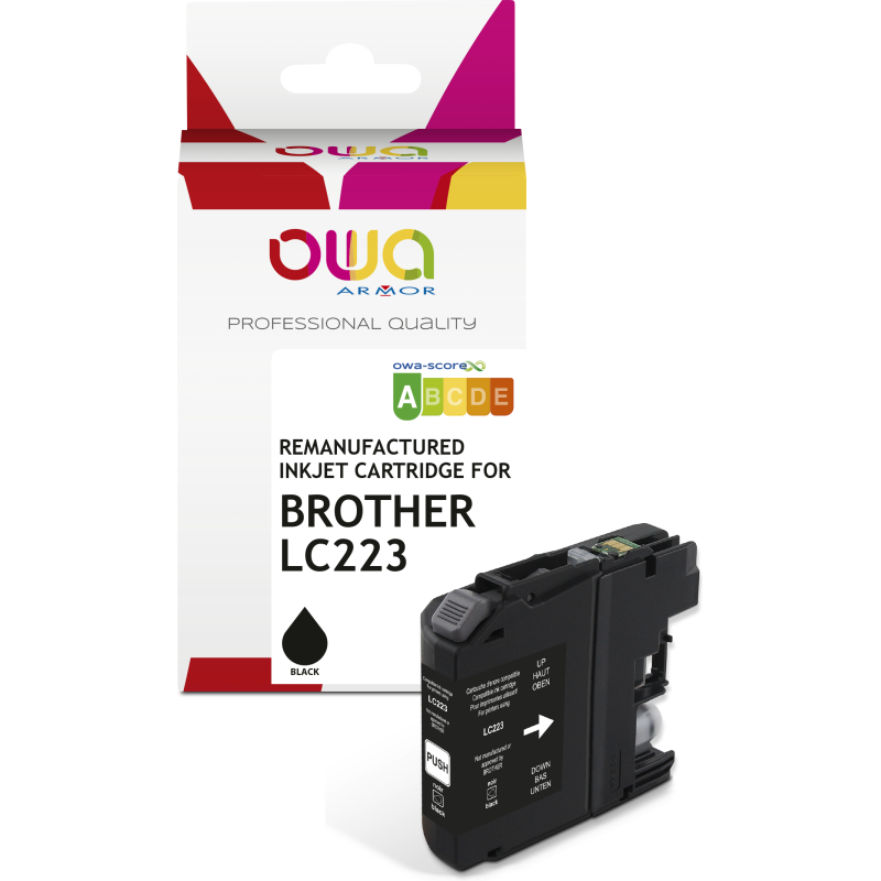 Cartouche OWA Compatible Brother LC223 Noir pour imprimante jet d'encre