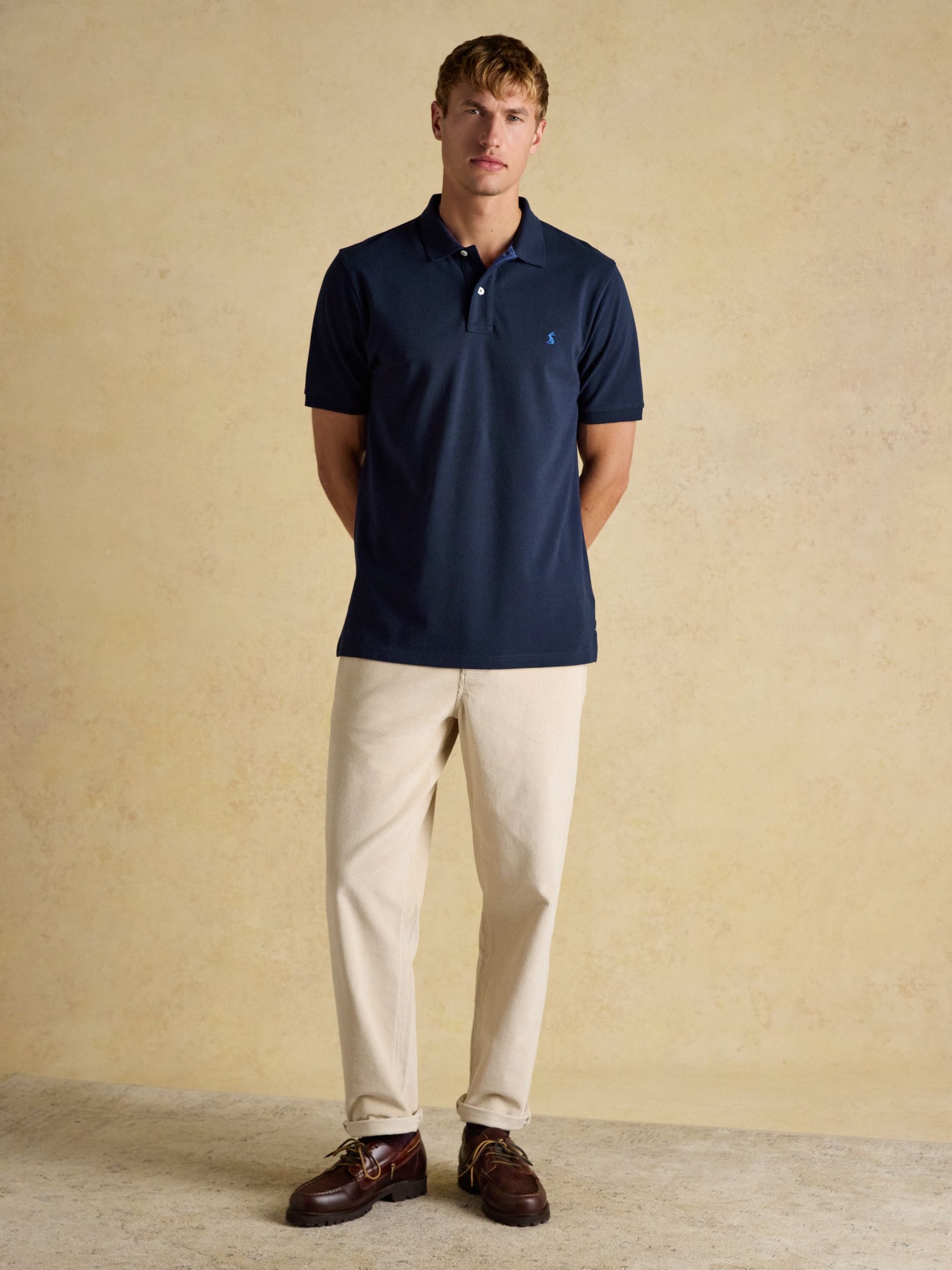 Marineblauw - Joules Woody pigué poloshirt van katoen