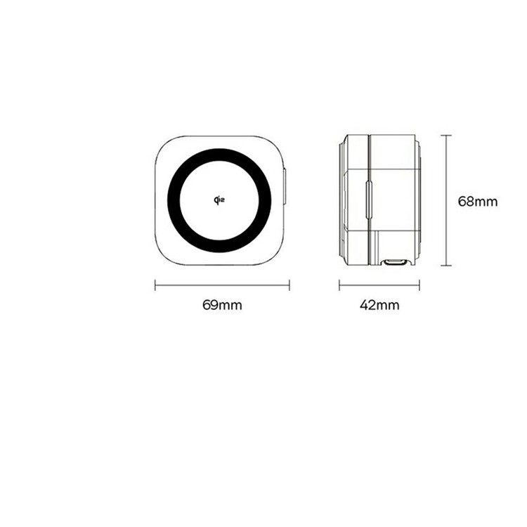 (67W) 2in1 MagSafe Ladegerät Netzteil Qi2 Wireless Charger mit ausziehbarem 1m USB C Ladekabel - Schwarz