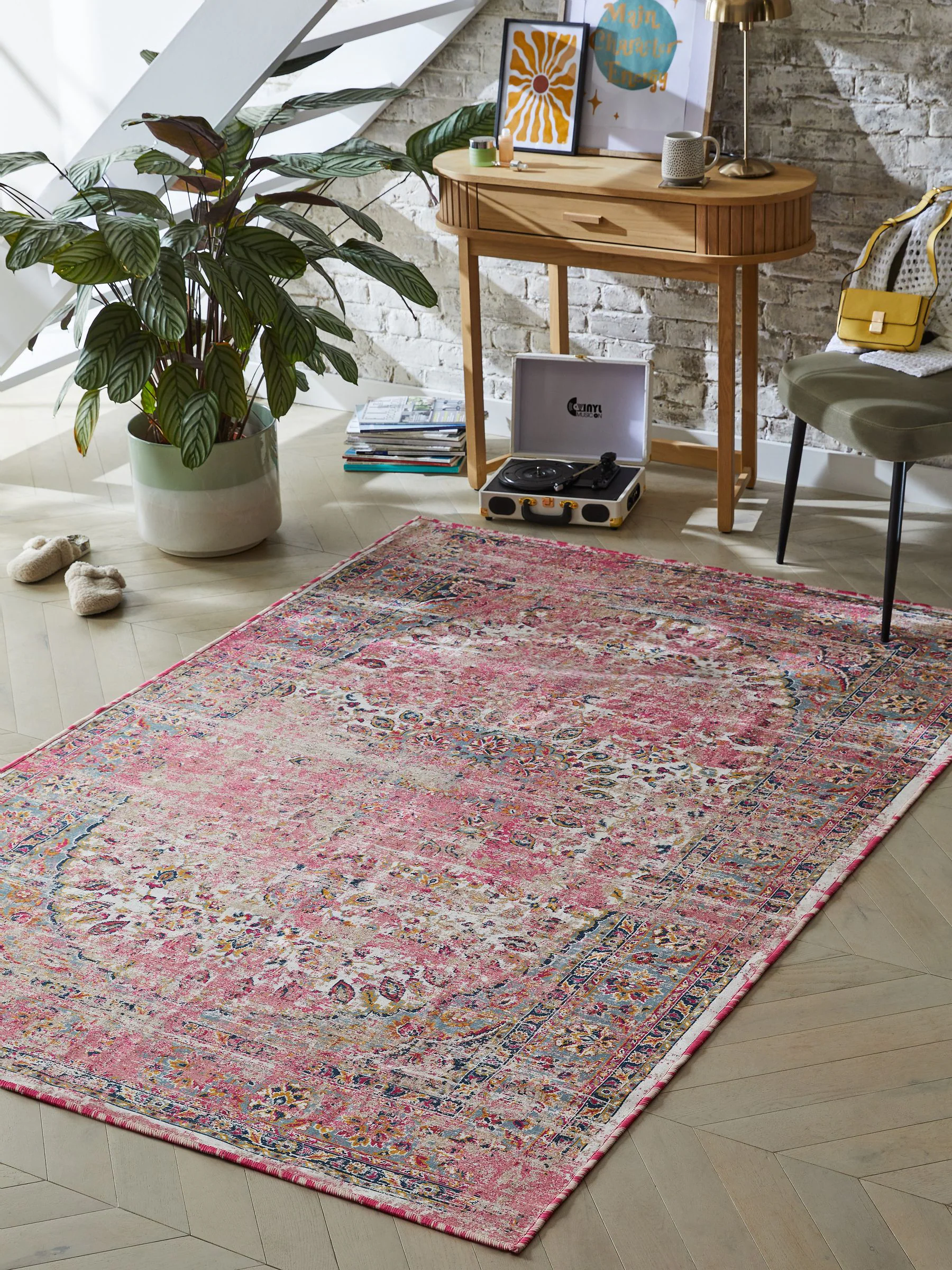Wasbaar Oosters vloerkleed met emporium-motief