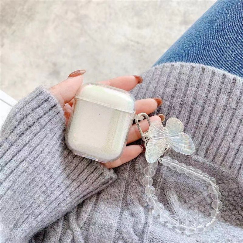 Capritz - Butterfly Charm Faux Crystal Strap AirPods Case Skin