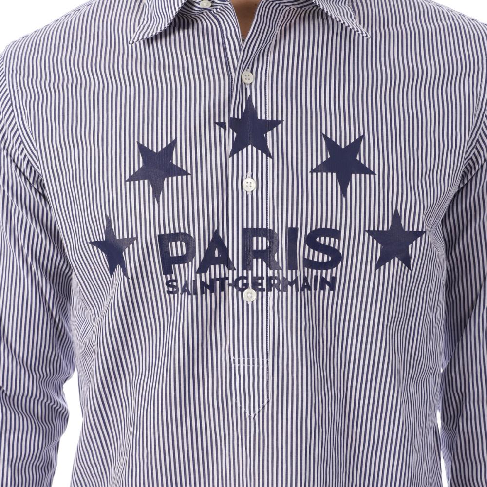 PSG PSG Chemise à Rayures Marine Homme PSG 109