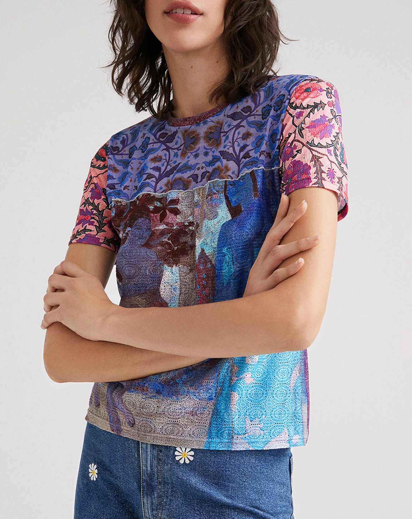 Desigual Top Brune multicolore