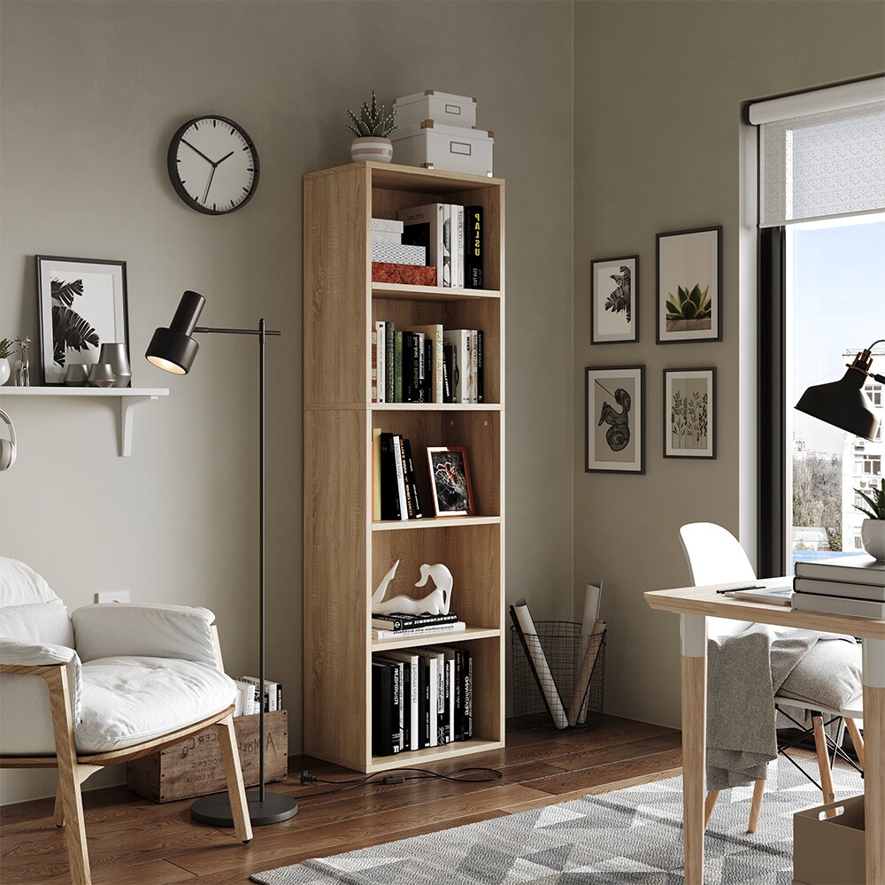 Vicco Bücherregal Bob Eiche 40 x 132 cm mit 5 Fächern