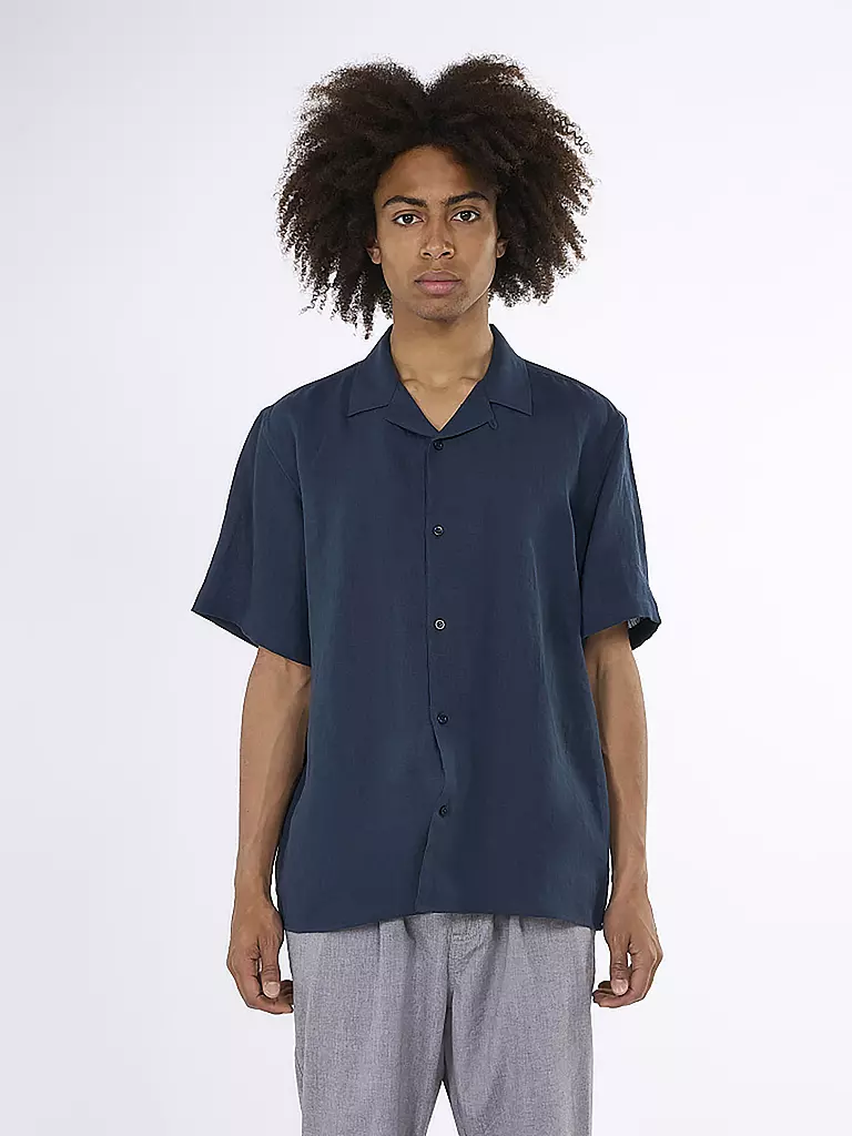 KNOWLEDGE COTTON APPAREL Leinenhemd blau
