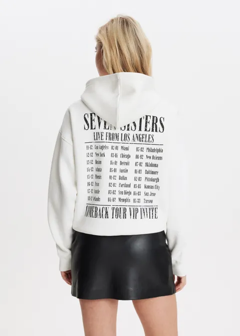Hoodie met print tour off-white (WIT.O)