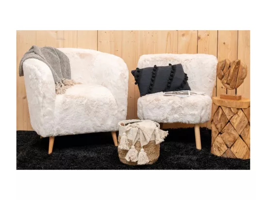 Fauteuil effet fourrure blanche Petit