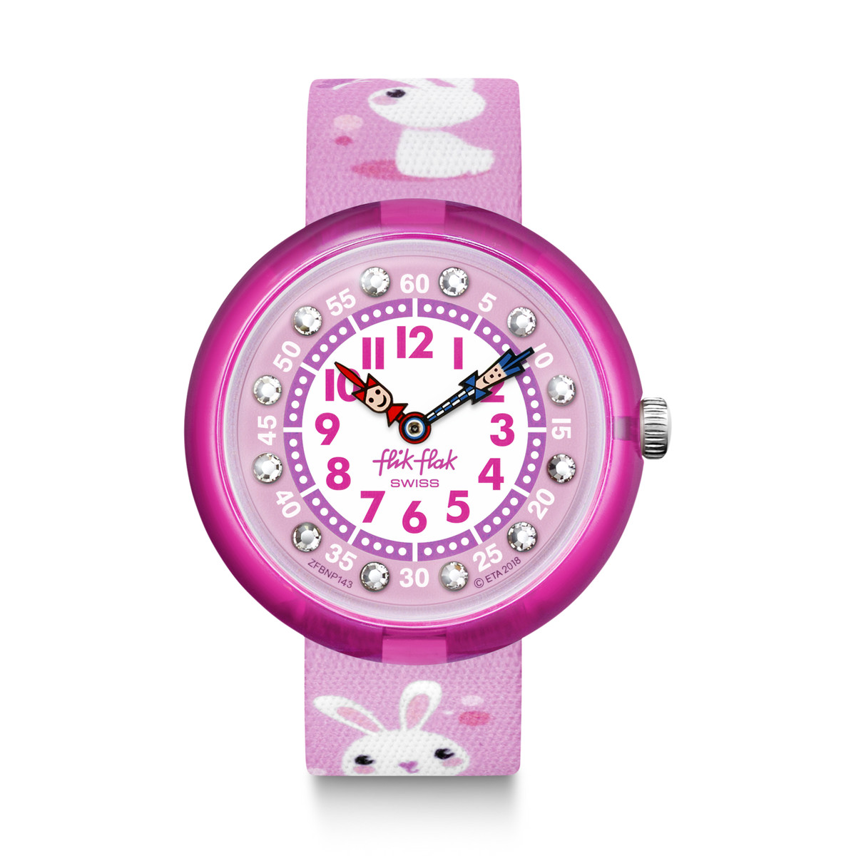 Montre FLIK FLAK Mystical woods So cute enfant plastique biosourcé bracelet PET recyclé rose