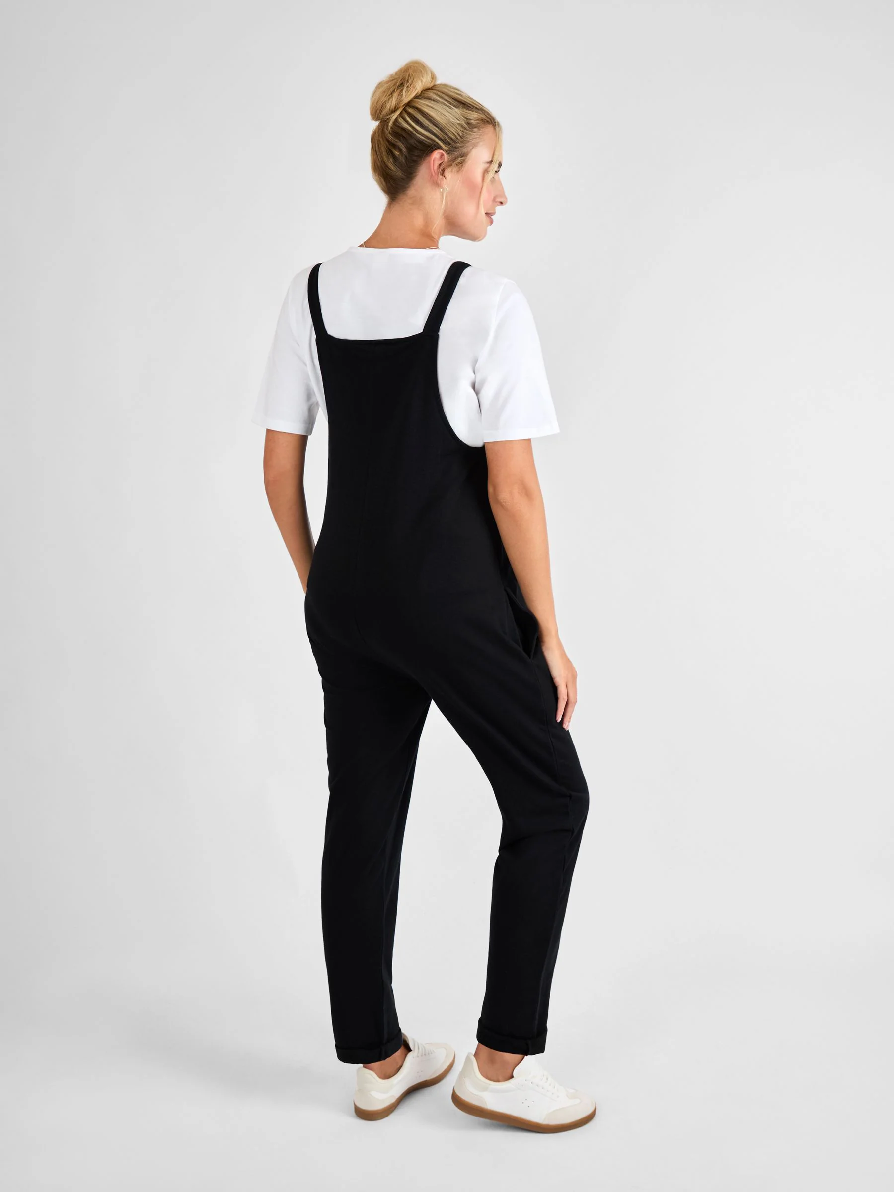 Zwart - JoJo Maman Bébé - Jersey zwangerschaps-tuinbroek