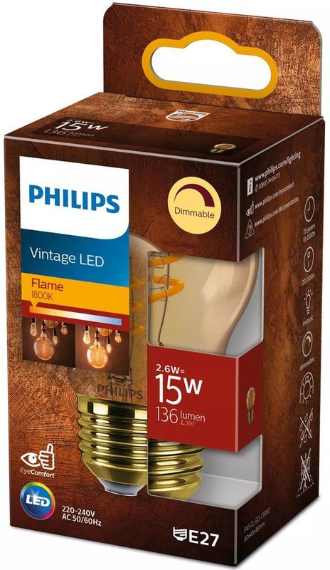 Philips LED Kogellamp Spiraal Goud - 15 W - E27 - Dimbaar extra warmwit licht
