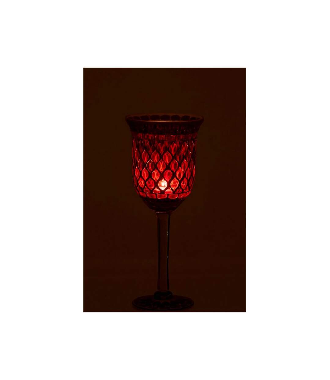 Paris Prix - Photophore Sur Pied mosaïque 40cm Rouge