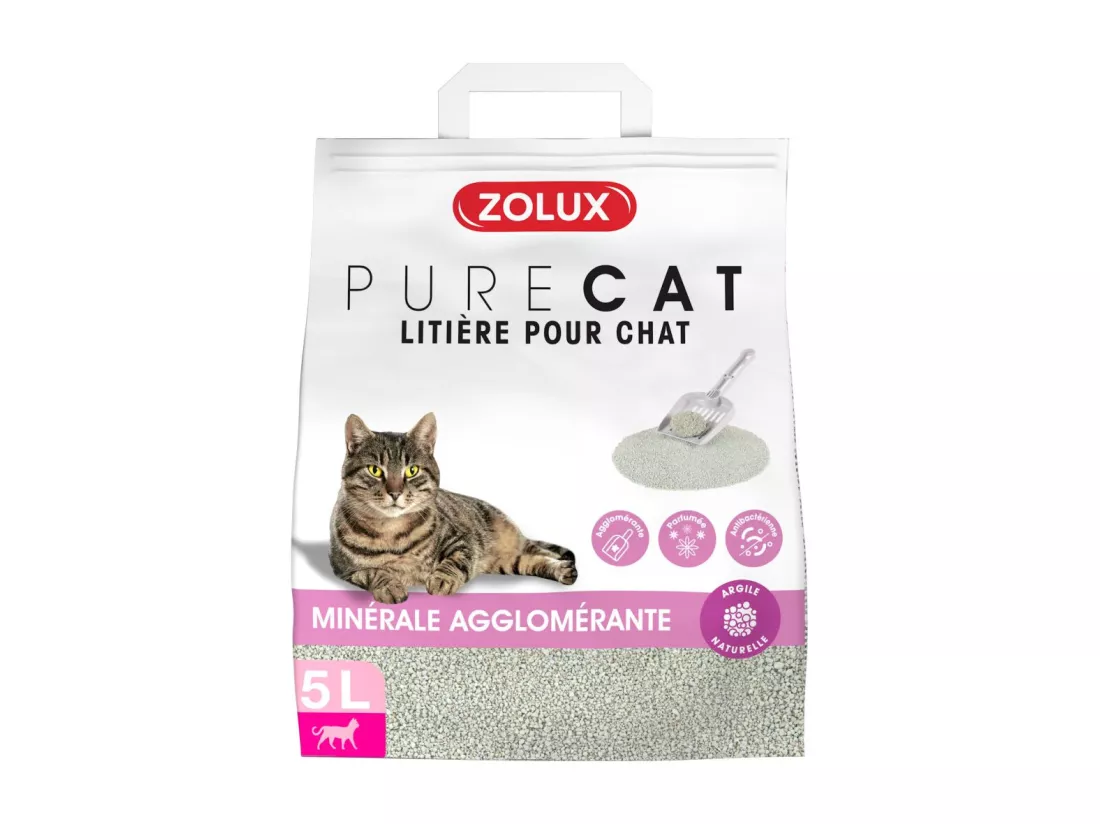 Litière agglomérante parfum floral Purecat 5 litres