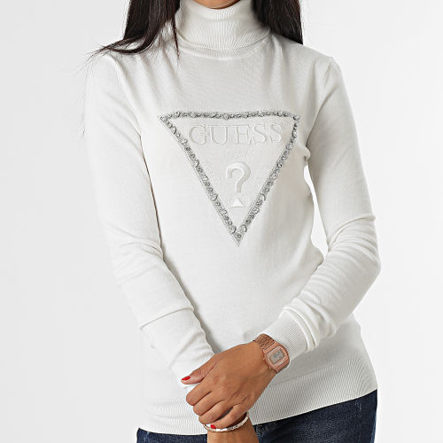 Pull Col Roulé Femme W2BR50-Z2NQ2 Beige Clair