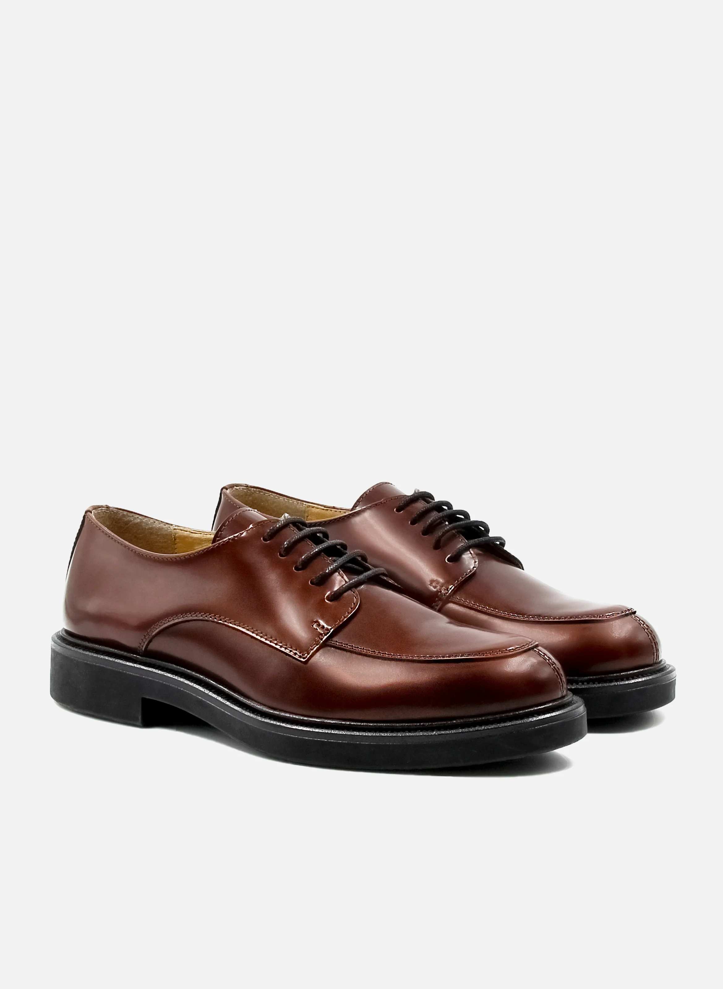 Derbies cuir brillant | Marron