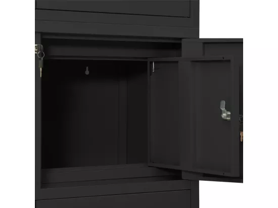 Armoire de bureau Anthracite 90x40x180 cm Acier