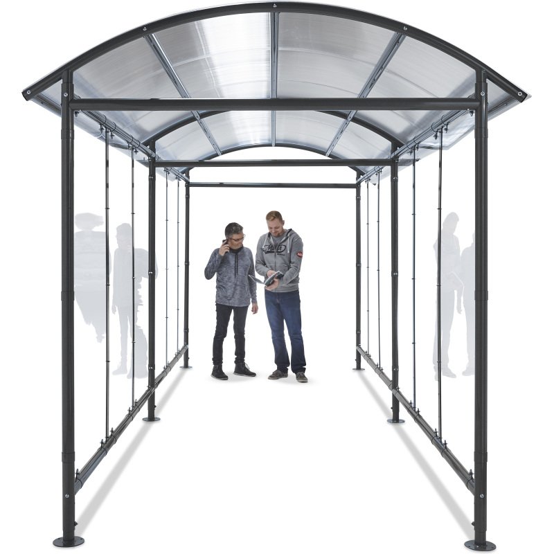 Abri vélos Dôme version couloir Modèle suivant à fixer sur l'abri initial - Coloris gris anthracite RAL 7021