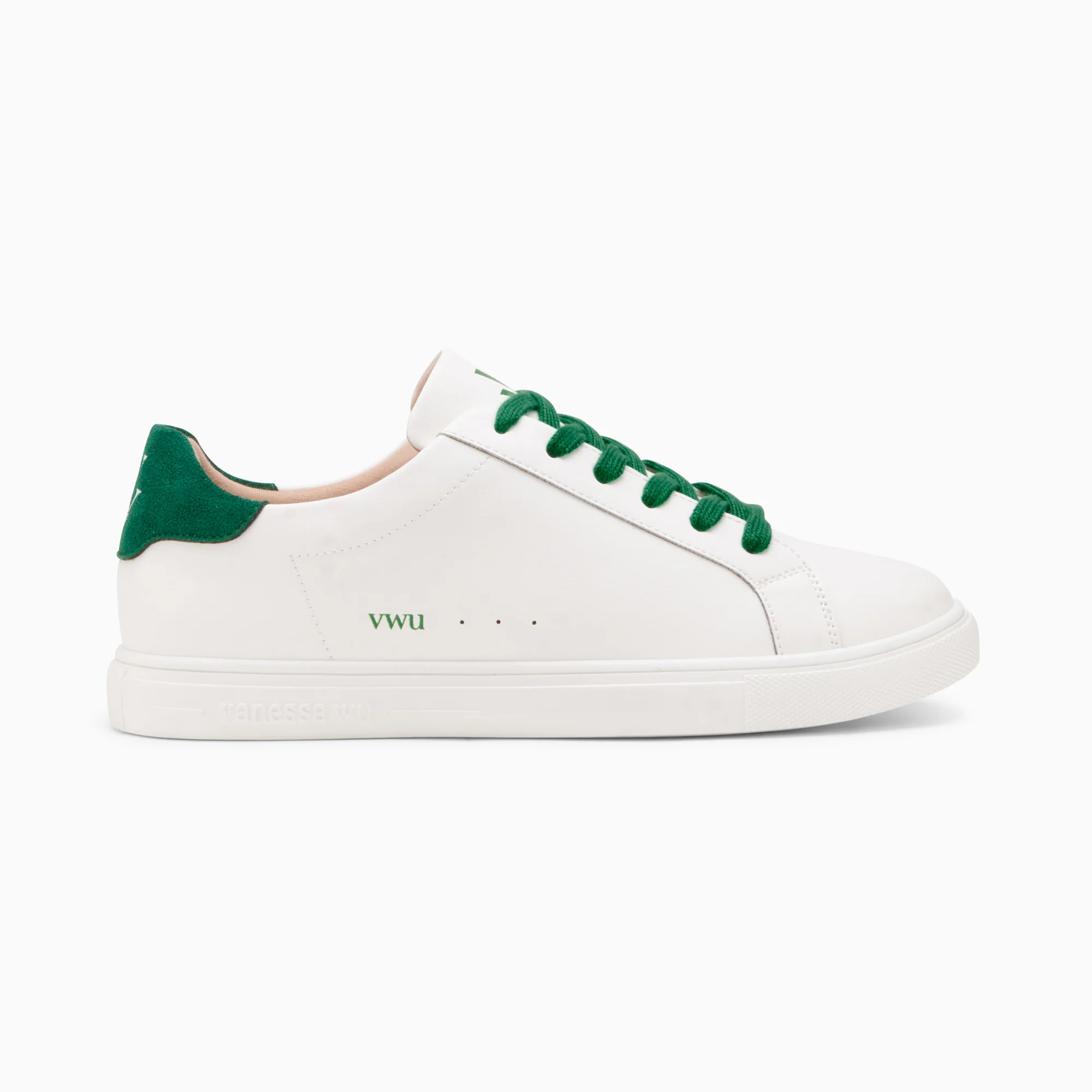 Sneakers-Baskets Steph blanc et vert sapin à lacets