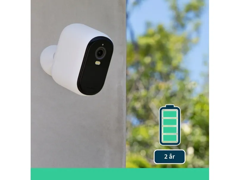 Arlo Essential XL - 2nd Generation - netværksovervågningskamera - indendørs, udendørs - vejrfast - farve (Dag/nat) - 4 MP - 2560 x 1440 - audio - trådløs - WiFi (pakke med 2)