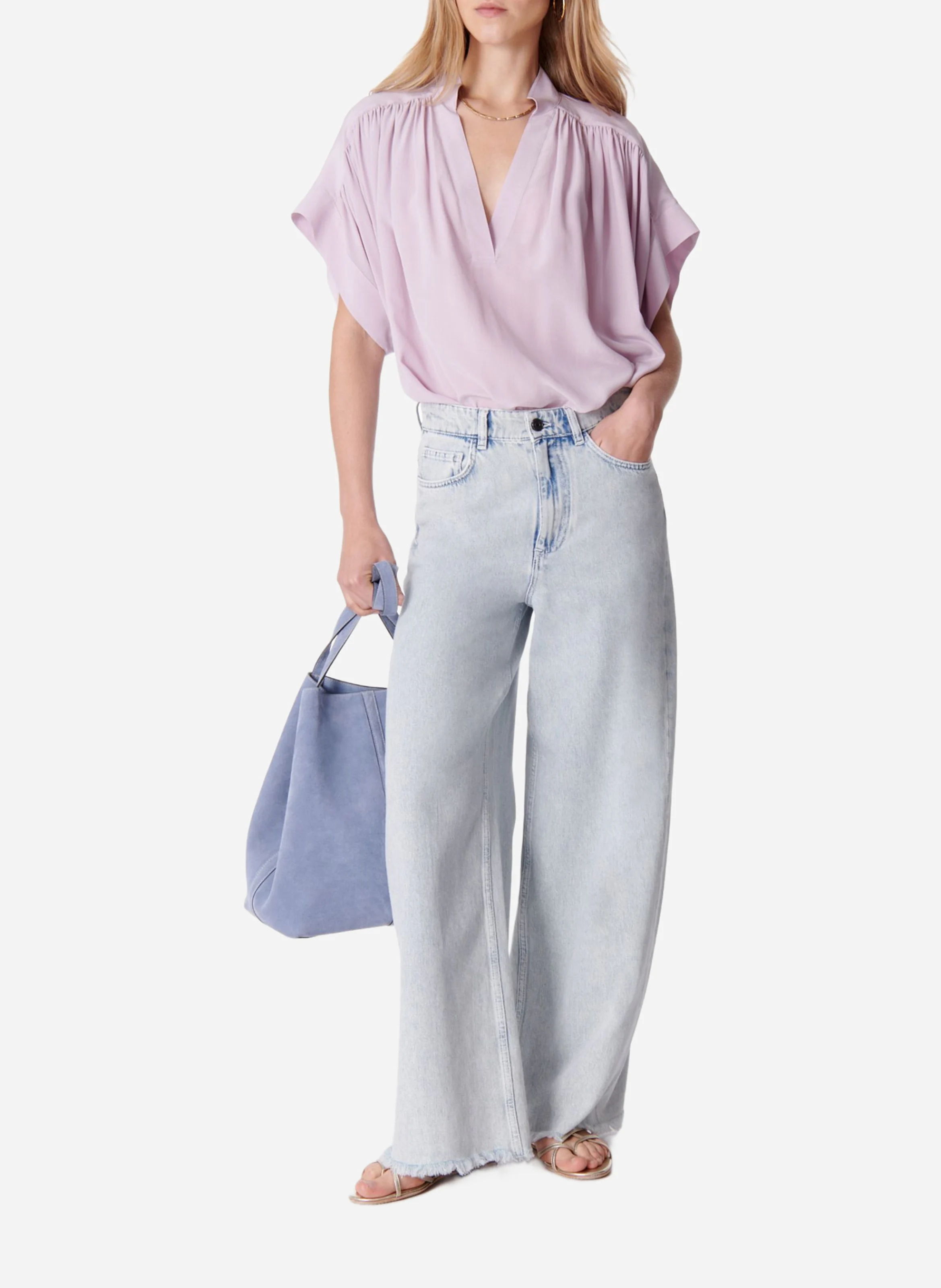 EDEN - Jean large en denim délavé| Bleu